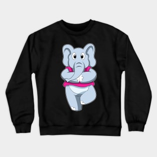 Elephant at Yoga Stretching exercises Crewneck Sweatshirt